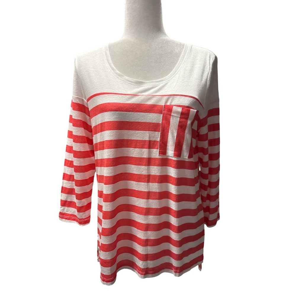 Tribal‎ Jeans Striped Linen Rayon Blend Knit Top Relaxed Women's Small NWT
